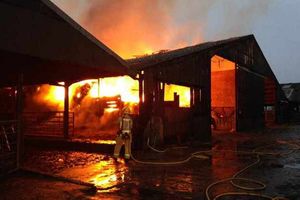 Supporting image for story: Fire crews finally leave huge blaze at Shropshire barn
