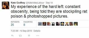 Miss Godfrey says she was referred to as a 'rat' on Twitter