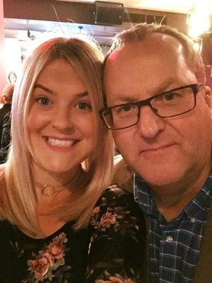 Jo McConville with father Paul Snookes, who was on a ventilator for three weeks