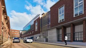 An artist's impression of how the entrance to the refurbished Wulfrun Hall - adjacent to Wolverhampton Civic Hall - will look.