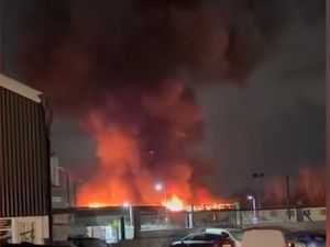 Supporting image for story: ‘Avoid the area’: Major fire in Walsall at fireworks storage unit - latest update as roads closed