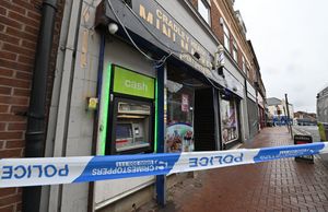 The scene on High Street, Cradley Heath, after a police incident.
