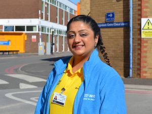 Supporting image for story: Sandwell hospital volunteer Kay having big hair cut for NHS charity