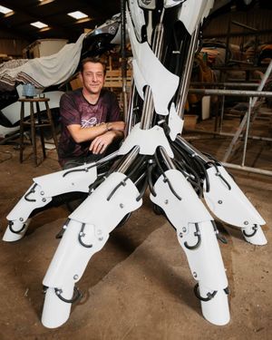 Sculpture Artist Luke Kite is creating a new robotic sculpture for the British Ironwork Centre in Oswestry