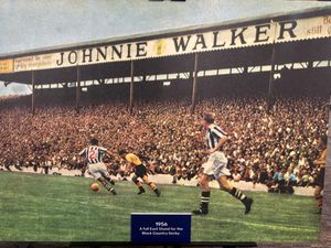 The East Stand packed for a Black Country derby against Wolves in 1956