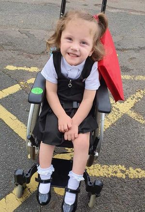 Olivia Jukes Jones, 5, has cerebral palsy and needs an operation