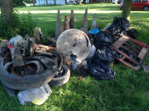 Rubbish gathered from the River Severn in Bridgnorth