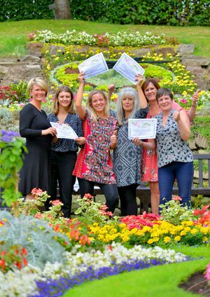 L-R: Claire Moore from Runners up: Peakes Travel, Laura Wilde from Salop Leisure (Orgnaiser), Winner 1: Lizzy Lewis from 'The Black Pearl', winner 2: Melanie Smith from 'Shropshire Cat Rescue', Bev Thomspon from the Shropshire Star (Organiser), Runner up: Brenda Docherty from 'Icing Tip