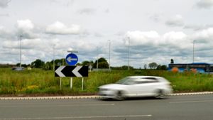 Mile End Roundabout in Oswestry.