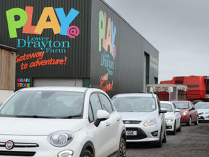 Supporting image for story: Cars line up for new drive-through burger bar 'safari' at Staffordshire farm
