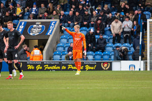 Shrewsbury Town goalkeeper Matt Cox made some important saves. Picture: Ollie Jones