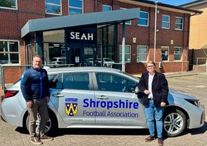 Andy Weston, CEO at Shropshire FA with Natalie Pietrzyk Director of SEAH (Shropshire FA)