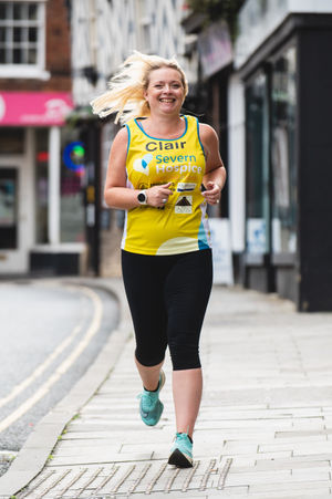 Clair all set for her marathon effort. Photo by Malcolm Hart