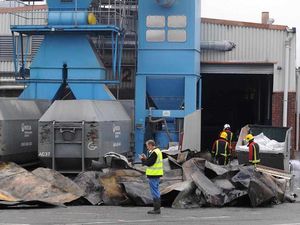 Supporting image for story: 50 firefighters tackle huge blaze at historic Wednesfield printing firm - watch footage