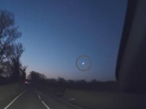 Supporting image for story: Could this dashcam video explain 'explosion' seen over The Wrekin?