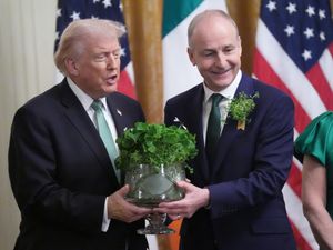 Supporting image for story: Donald Trump given shamrock as Micheal Martin urges co-operation