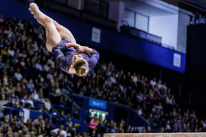 Alice Kinsella at the 2018 Gymnastics World Cup, held at Arena Birmingham. Pic: Chris Bowley