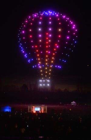 The 'We Are Telford' drones display