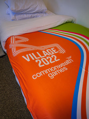 Each room has full branding on the bed sheets and equipment