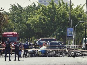 Supporting image for story: Small plane crashes into traffic in Brazilian city of Sao Paulo