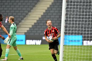 Charlie Lakin after scoring his first goal of the season for Walsall.