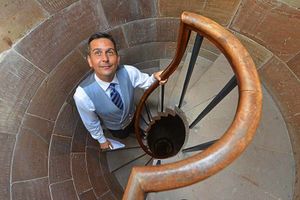 Graeme Currie on the stairs