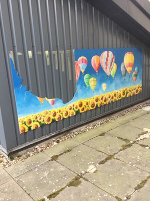 A before picture of the mural