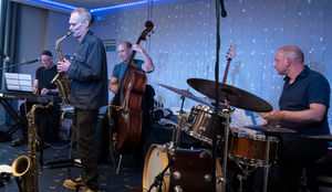 The Tom Hill - Phil Bond Jazzadelic band at the Cathedral
Hotel. Photo: John Watson