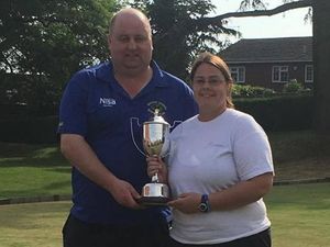 Supporting image for story: Bowls duo get their hands on trophy at last