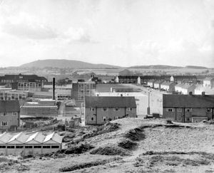 The then Dawley Secondary Modern School, nestled among council houses, in October 1960.