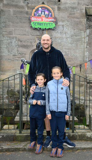Tyson Fury at the launch of the Scarefest 2025 at Alton Towers Resort