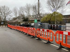 The first phase of barriers at Frankwell Shrewsbury