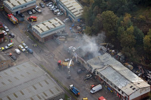 The factory in the aftermath of the blaze