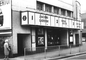 Cannon Cinema, Bilston Street, Wolverhampton, circa October 1991. Around the time of the cinema's closure. The cinema was showing Jacobs Ladder, Robin Hood and Out for Justice. 