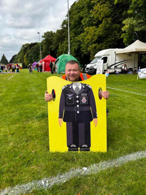 Councillor Gwyn Davies, showing the fun day provides entertainment for all ages, at a previous event