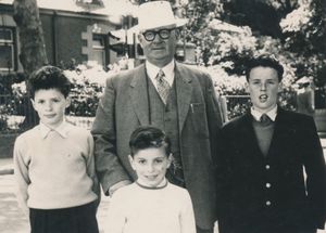 Robert Shotton, left, with his grandfather and other relatives