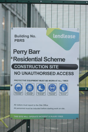 Building work continues on the now abandoned plans for Birmingham's 2022 Commonwealth Games Athletes Village in Perry Barr. Photo: Snappersk 