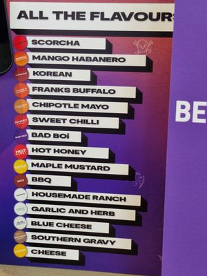 Sauces go from the mild to the very hot