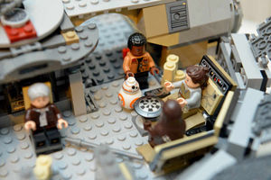 The stars of the new film with BB8