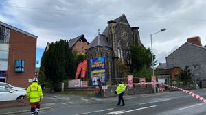 Emergency services close the road outside the chapel. Photo: Paul Williams H18-PDW Photography