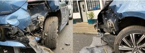 Damage caused to a car in Corve Street, Ludlow. Picture: Submitted