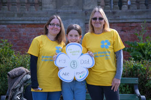 Chloe Powell, centre, with mum Leanne and grandmother Michelle