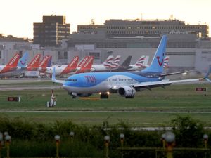 A TUI plane arrives at London Gatwick airport