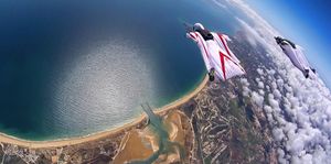 Angelo Grubisic flying in a wingsuit. Pic: Facebook
