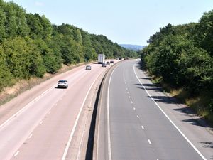 Supporting image for story: Traffic 'building up' on M54 after two-car accident