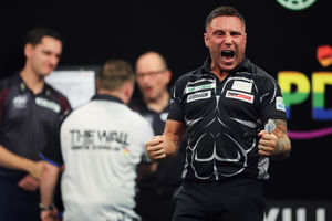 Three-time winner Gerwyn Price at the 2025 Mr Vegas Grand Slam of Darts in Wolverhampton (Picture: Kieran Cleeves/PDC)