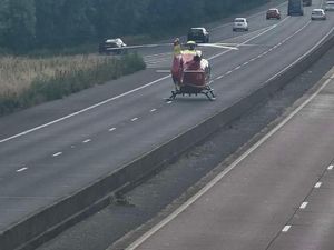 Supporting image for story: Biker airlifted to hospital with 'serious injuries' after rush-hour M54 crash in Telford