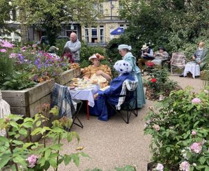 The picnic in Temple Gardens with an appearance by the Suffragettes