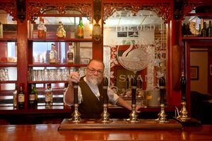 Tim Newey at The Swan, which is seeking a new landlord. Photo: Steve Leath