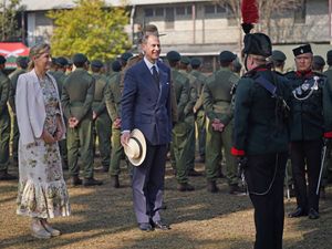 The Duke and Duchess of Edinburgh attend the attestation parade in Pokhara